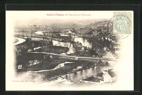 AK Mailly-le-Chateau, Vue prise de l`Esplanade