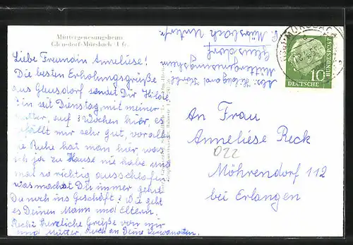 AK Gleusdorf-Mürsbach / Ufr., Kath. Apostolatshaus, Müttergenesungsheim