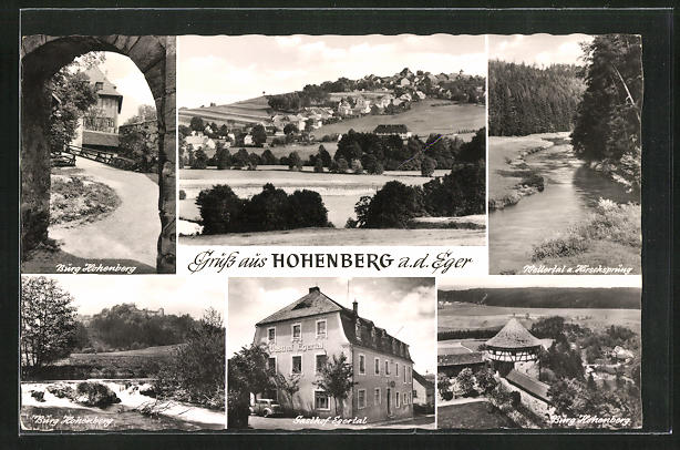 Ostmark Bayern um 1940 Freibad mit Veste Landschulheim HOHENBERG Eger Bayer 