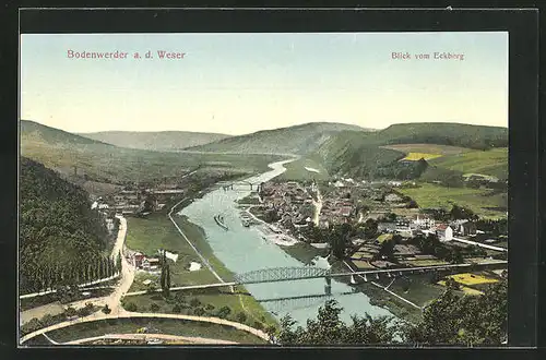 AK Bodenwerder / Weser, Blick vom Eckberg