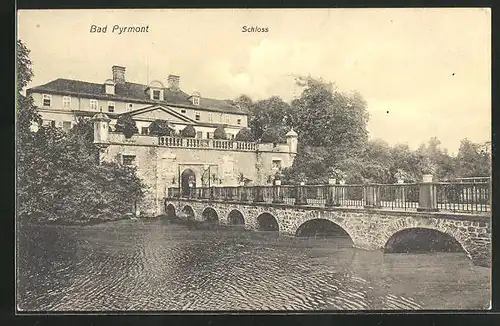 AK Bad Pyrmont, Schloss und Brücke