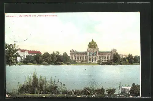 AK Hannover, Maschteich und Provinzialmuseum