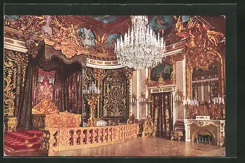 AK Herrenchiemsee, Königsschloss, im Prunkzimmer