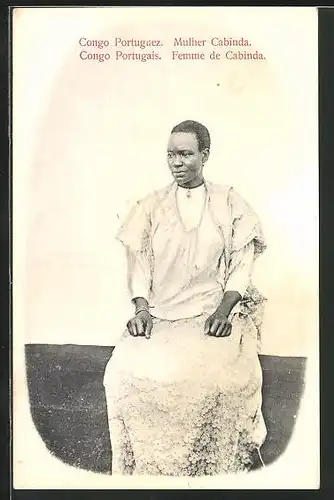 AK Congo Portugais, Femme de Cabinda, Frau in Volkstracht