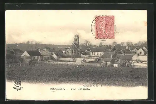 AK Brannay, Blick zur Kirche im Ort