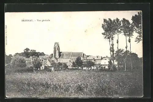 AK Brannay, Vue Generale, Blick zur Kirche