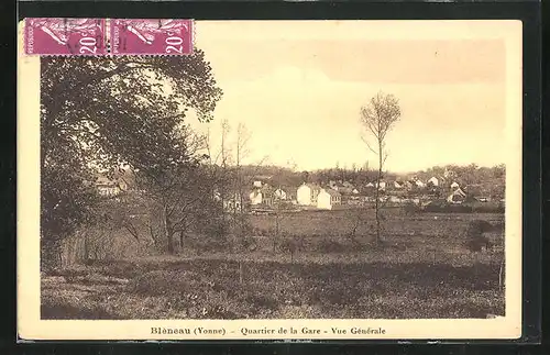 AK Bleneau, Quartier de la Gare, Vue Generale