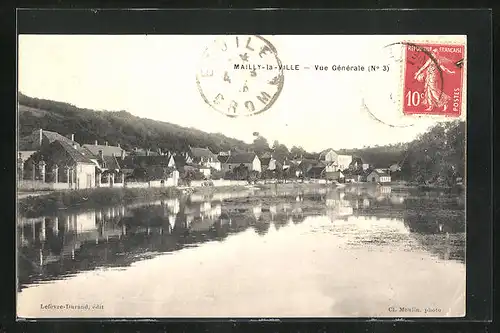 AK Mailly-la-Ville, Ortsansicht vom Wasser aus