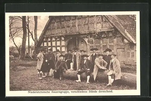 AK Gehrde, Niedersächsische Bauerngruppe, verschiedene Stände darstellend