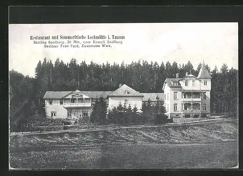 AK Lochmühle im Taunus, Partie vor dem Restaurant und Sommerfrische