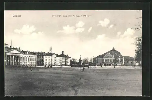 AK Kassel, Friedrichsplatz mit königl. Hoftheater