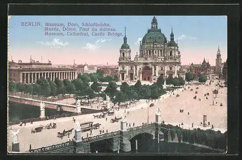 AK Berlin, Museum mit Dom und Schlossbrücke