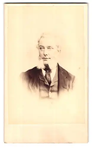 Fotografie David Hains, Kensington, 28 Upper Phillimor Place, Portrait stattlicher Herr mit grauem Haar und Bart