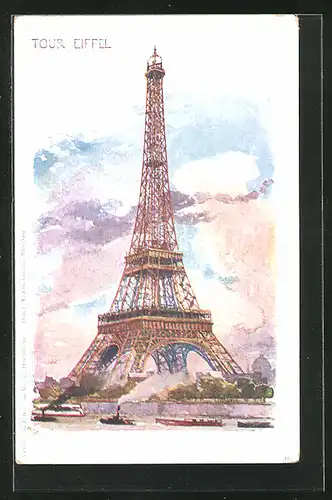 Künstler-AK Paris, La Tour Eiffel, Eiffelturm