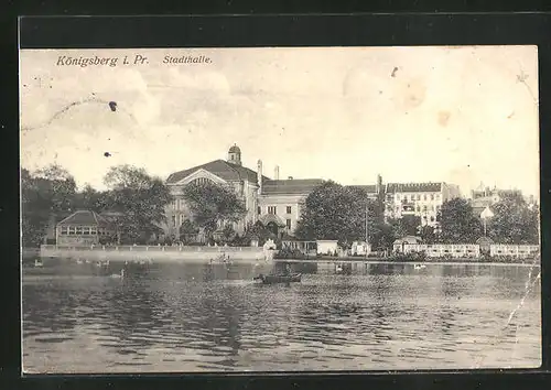 AK Königsberg i. Pr., Blick auf die Stadthalle