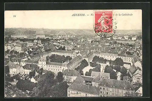 AK Auxerre, Vue panoramique prise de la Cathedrale