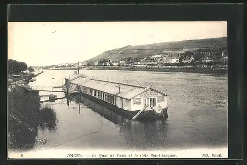 AK Joigny, Le Quai de Paris et la Cote Saint-Jacques
