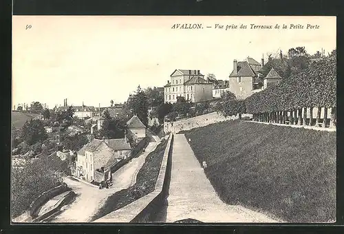 AK Avallon, Vue prise des Terrasse de la Petite Porte