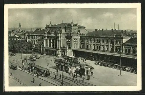 AK Brünn / Brno, Blick zum Bahnhof