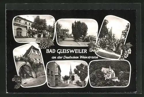 AK Bad Gleisweiler / Weinstrasse, verschiedene Ortsansichten, Kirche