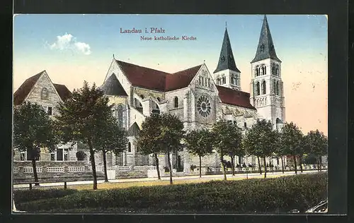 AK Landau / Pfalz, neue katholische Kirche