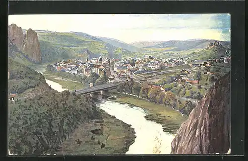 AK Münster am Stein, Stadtpanorama