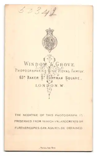 Fotografie Window & Grove, London, 63a Baker St., Portrait elegant gekleidetes Fräulein mit Dutt