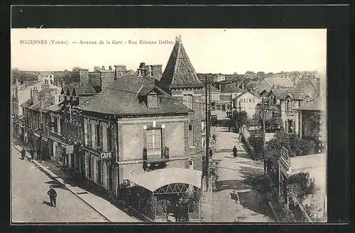 AK Migennes, Avenue de la Gare, Rue Etienne Dollet