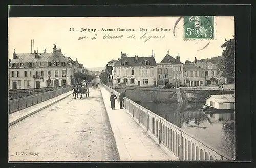 AK Joigny, Avenue Gambetta, Quai de la Butte