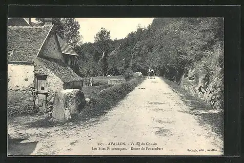 AK Avallon, Vallée du Cousin, Route de Pontaubert