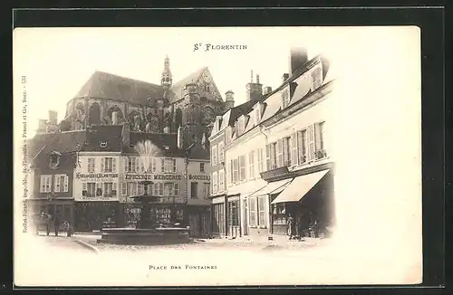 AK Saint-Florentin, Place des Fontaines