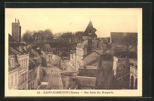 AK Saint-Florentin, Rue basse des Remparts