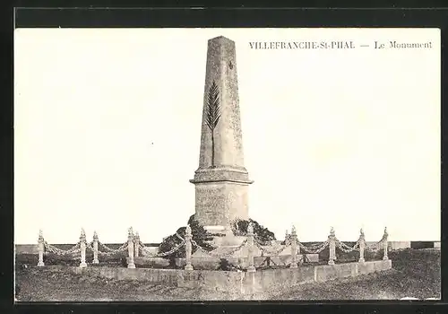 AK Villefranche-Saint-Phal, Le Monument