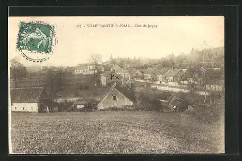 AK Villefranche-Saint-Phal, Vue Générale, Coté du Joigny