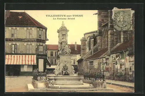 AK Villeneuve-sur-Yonne, La Fontaine Briard