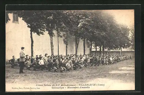 AK Villeblevin, Colonie Scolaire du XIIe Arrondissement, Gymnastique, Mouvements d`ensemble