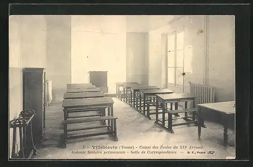 AK Villeblevin, Colonie Scolaire permanente, Salle de Correspondance, Caisse des Ecoles du XIIe Arrondissment