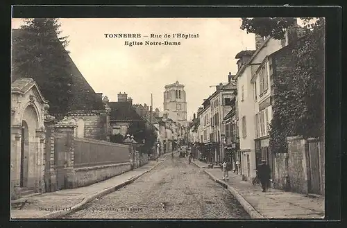 AK Tonnerre, Rue de l`Hopital, Eglise Notre-Dame
