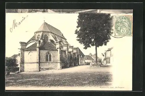 AK Lavau, L`Eglise et Place de la Liberté