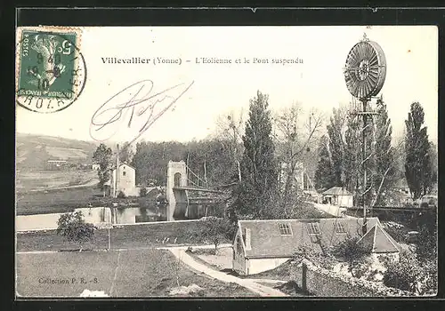 AK Villevallier, L`Eolienne et le Pont suspendu