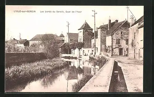 AK L`Isle-sur-Serein, Les bords du Serein, Quai de l`Yser