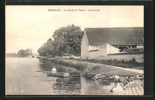 AK Vincelles, Les Bords de l`Yonne, L`Abreuvoir