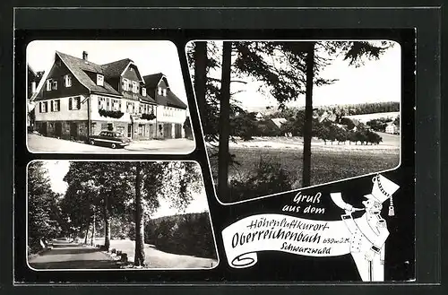 AK Oberreichenbach, Gasthaus-Pension Zum Hirsch, Ortsansicht, Strassenpartie