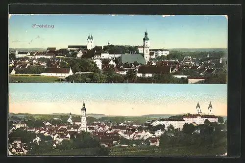 AK Freising, Ortsansicht aus der Vogelschau