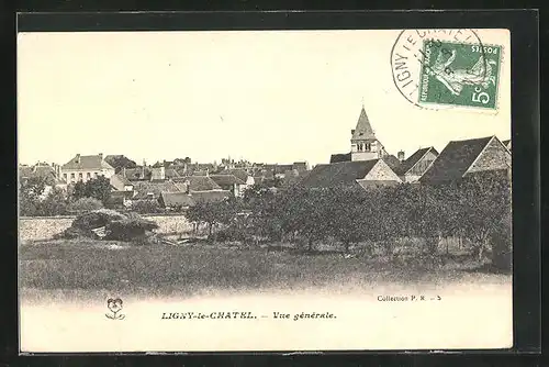 AK Ligny-le-Chatel, vue generale, L`Eglise