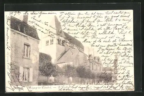 AK Ligny-le-Chatel, Partie an der Kirche
