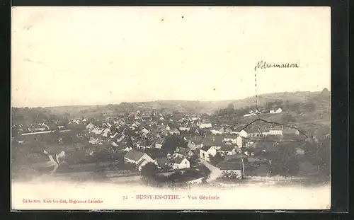 AK Bussy-en-Othe, Ortstotale von den Feldern aus