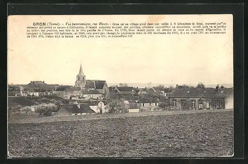 AK Gron, Vue Panoramique, rue Haut