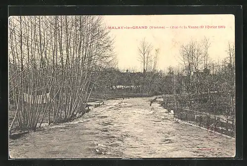 AK Malay-le-Grand, Crue de la Vanne 1910