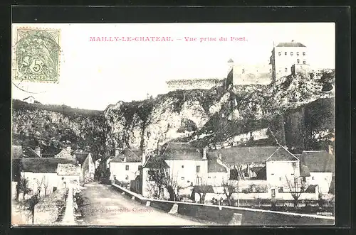 AK Mailly-le-Chateau, Vue prise du Pont